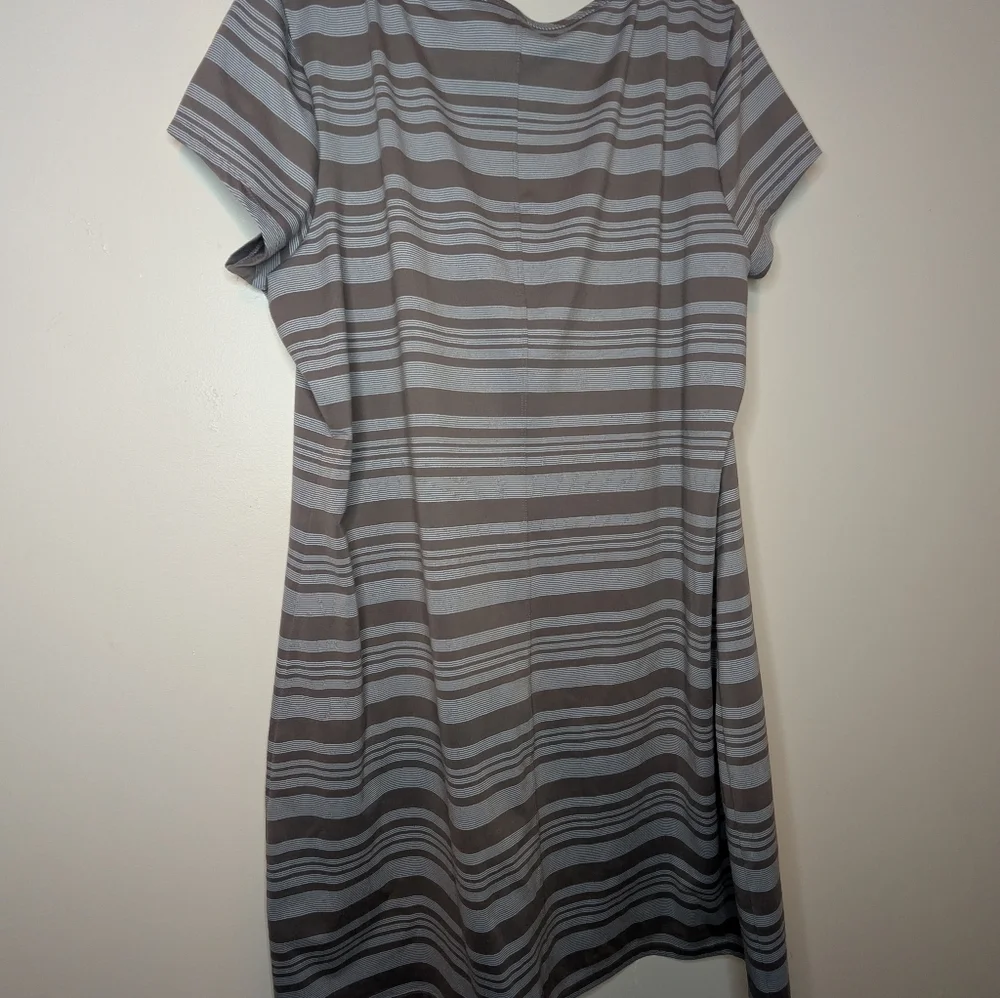 Striped Gray L.L Bean V-Neck Dress XL - Picture 7 of 7